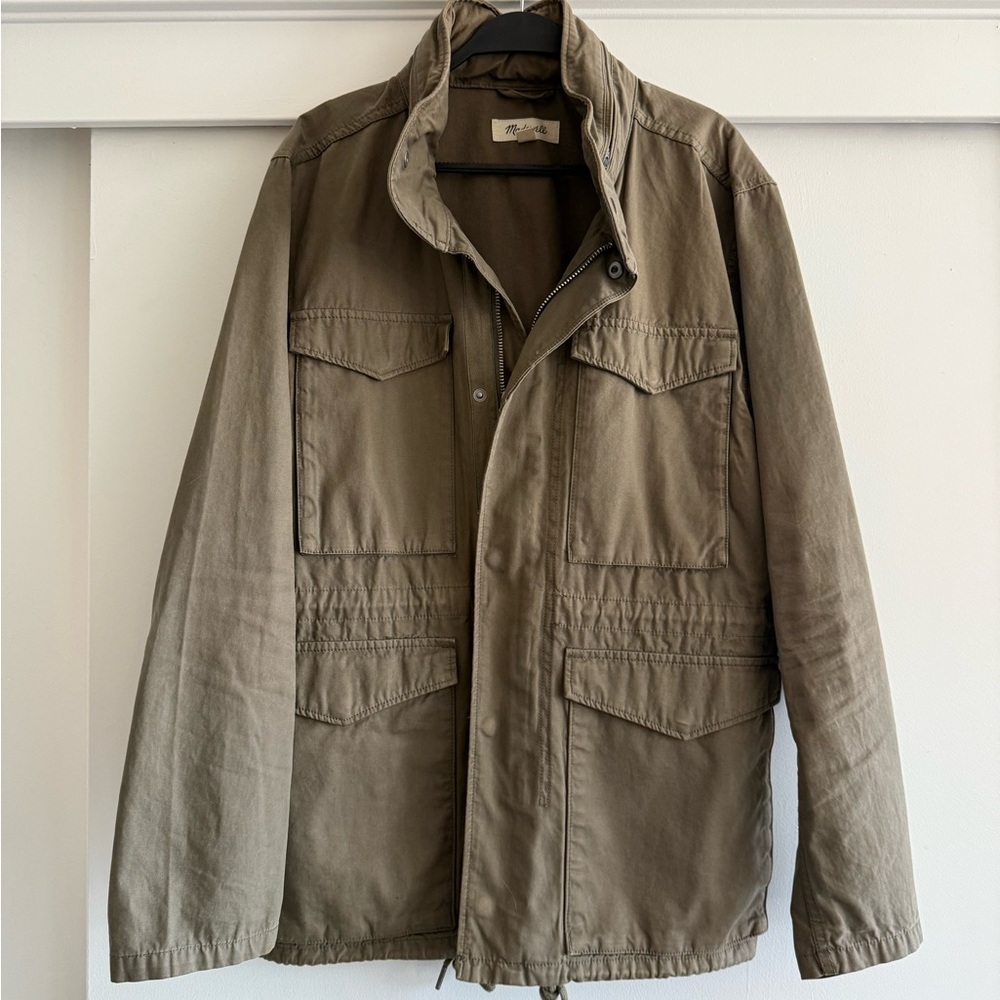 Madewell Green Military Field Jacket with Adjustable Fit